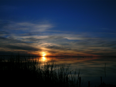 Sunset over the Currituck Sound in Corolla, North Carolina
